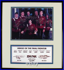 Star Trek (7) Shatner, Nimoy, Takei Signed Framed Photo LE #765/2500 BAS #A39804