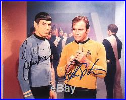 Star Trek Autograph 8x10 Photo Signed Leonard Nimoy & Will Shatner(EBAU-1297)