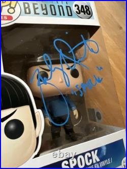 Star Trek Beyond Spock 348 SIGNED by Zachary Quinto ORIGINAL Funko Pop COA SWAU