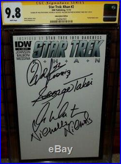 Star Trek CGC 9.8 Blank Comic signed William Shatner George Takei Nichols Koenig