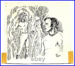 Star Trek Captain Kirk Original Pen and Ink Published Art Signed by Bill Eubank