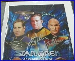 Star Trek Captians-autographed 10x15 Photo Shatner, Stewart, Mulgrew, Brooks Ca Coa