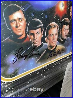 Star Trek Cast Crew Signed 11x14 Custom Framed JSA COA Shatner Nimoy Kelley X6