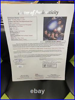 Star Trek Cast Crew Signed 11x14 Custom Framed JSA COA Shatner Nimoy Kelley X6
