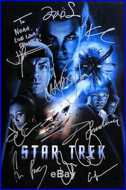Star Trek Cast Signed Autographed 12X18 Photo Leonard Nemoy Pine Abrams JSA COA