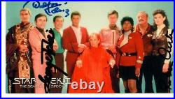 Star Trek Cast Signed (X3) 2.5X4.5 Color Photo COA