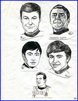 Star Trek Characters Original Pen and Ink Published Art Signed by Bill Eubank