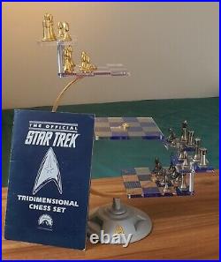 Star Trek Chess 3D Complete Set Vintage 1994 Franklin Mint, Booklet (UK Seller)