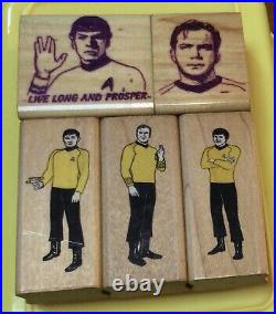 Star Trek Collectable PROTOTYPE 5 Wood Rubber Stamp Original Kirk Spock Vintage