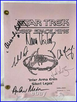 Star Trek DS-9 Inter Arma Enim Silent Leges Script SIGNED by 6 Cast withCOA
