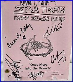 Star Trek DS-9 Once More Into the Breach Script HAND-SIGNED by 6 Cast withCOA