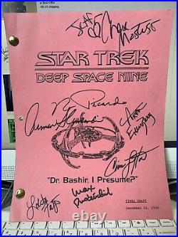 Star Trek DS9 Deep Space Nine Signed Script with7Autographs Voyager Actor Picardo