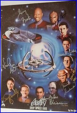 Star Trek Deep Space 9 CAST Signed LITHO! Brooks, Auberjonois & More AUTOGRAPHS