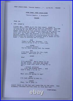 Star Trek Deep Space Nine S 5 Ep 16 Dr. Bashir I Presume 1st Draft Script 1996