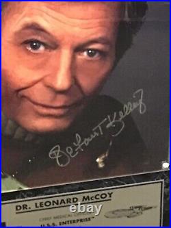 Star Trek Deforest Kelley Dr Leonard Mccoy Signed Plaque Limited Ed Coa 138/995