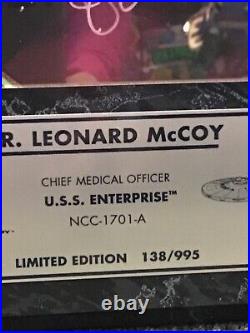 Star Trek Deforest Kelley Dr Leonard Mccoy Signed Plaque Limited Ed Coa 138/995