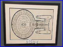 Star Trek Enterprise D Hand Drawn by Rick Sternbach Production Used Original