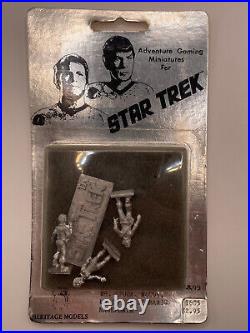 Star Trek Heritage Models 25mm Mr. Spock. McCoy. Uhura. Nameplate. 1978