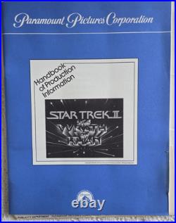 Star Trek II Wrath of Khan, ORIGINAL Press Kit, 15 Photos, Orig Paramount Folder