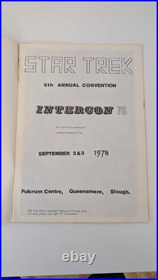Star Trek Intercon'78 Programme Slough 1978 Vintage Convention Rare