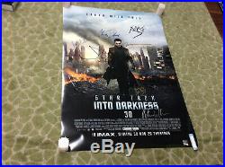 Star Trek Into Darkness 27x40 DS Movie Poster Signed Autographed by cast