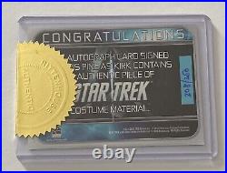 Star Trek Into Darkness Chris Pine as Kirk Auto Costume Card /250- SIGNED rare