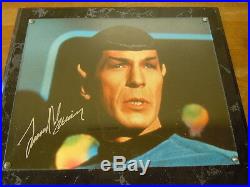Star Trek Leonard Nimoy Science Officer Spock Autograph Plaque Picture Year 1996