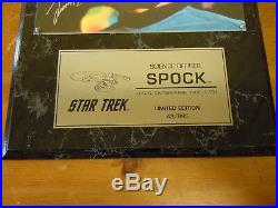 Star Trek Leonard Nimoy Science Officer Spock Autograph Plaque Picture Year 1996