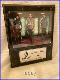 Star Trek Limited Edition Plaque Signed Autographed by Shatner, Nimoy & Kelly
