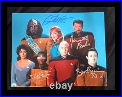Star Trek Next Generation 8×10 Promo Signed By 4 Original Cast Members