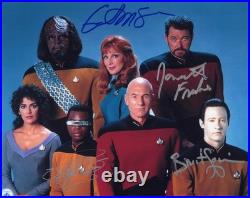Star Trek Next Generation 8×10 Promo Signed By 4 Original Cast Members