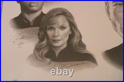 Star Trek Next Generation Cast Autographed 20x24 Art Print JSA Authenticated