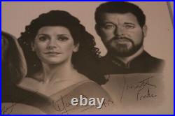 Star Trek Next Generation Cast Autographed 20x24 Art Print JSA Authenticated