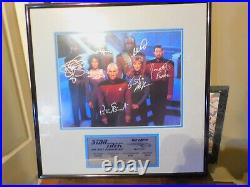 Star Trek Next Generation Limited Edition Signed Wall Plaque 7 Cast 7 Signatures