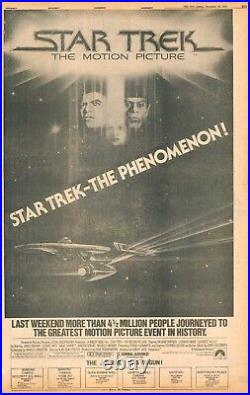 Star Trek Original Film Advert December 14 1979. Very rare full size Ad B40