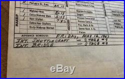 Star Trek Original Series Handwritten Call Sheet Metamorphosis Shatner Nimoy