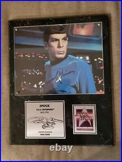 Star Trek Original Series Leonard Nimoy Spock Autographed Plaque 968/2500