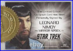 Star Trek Original Series Leonard Nimoy Spock Silver Signature Autograph Card