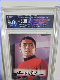 Star Trek Original Series Season 1 Autograph A2 James Doohan HGA 9 PSA Graded