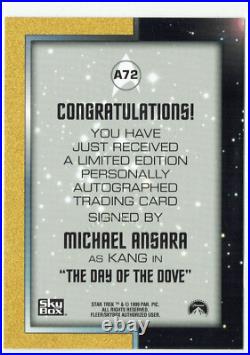 Star Trek Original Series TOS Season 3 Autograph BLUE A72 Michael Ansara as Kang Star Trek Original Series TOS Season 3 Autograph BLUE A72 Michael Ansara as Kang