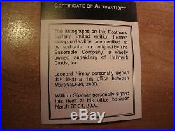 Star Trek Postmark Gallery Autographed Nimoy and Shatner Framed Mint