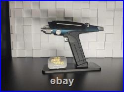 Star Trek SNW! Type 2 Phaser Prop (Sparkle Blue) PREMIUM! Floating Stand