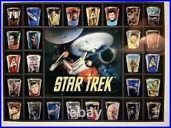 Star Trek Shot Glass Collection Display Case & 28 Shot Glasses