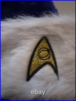 Star Trek Spock Ears Santa Hat Dark Blue White Fur Trim Hard To Find Medium Ad
