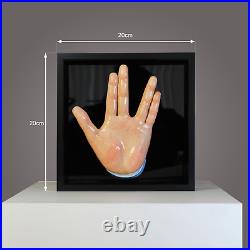 Star Trek Spok Hand Sculpture Sci-Fi Movie Fan-Art Modern Design Framed Signed