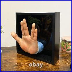 Star Trek Spok Hand Sculpture Sci-Fi Movie Fan-Art Modern Design Framed Signed