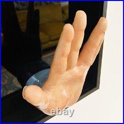 Star Trek Spok Hand Sculpture Sci-Fi Movie Fan-Art Modern Design Framed Signed