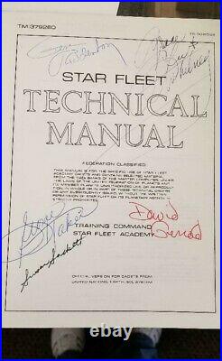 Star Trek Star Fleet Technical Manual 1st Printing 1975 Signed Gene Roddenberry