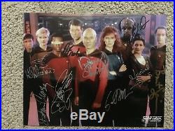 Star Trek TNG Next Generation 8x10 Season 1 Cast Photo Signed by all 9