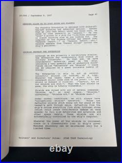Star Trek TNG Writers / Directors Guide (1987) Gene Roddenberry Original